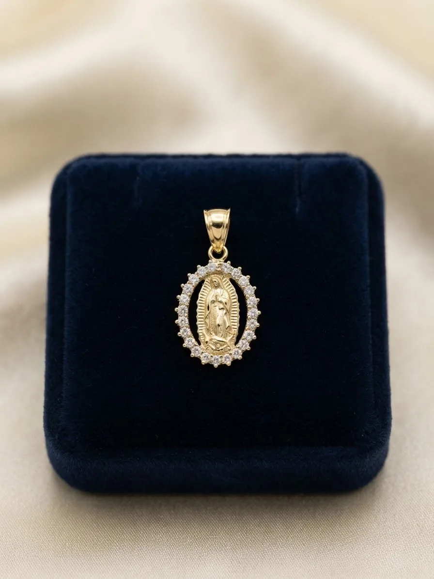 Dije de La Virgen de Guadalupe de Oro Amarillo