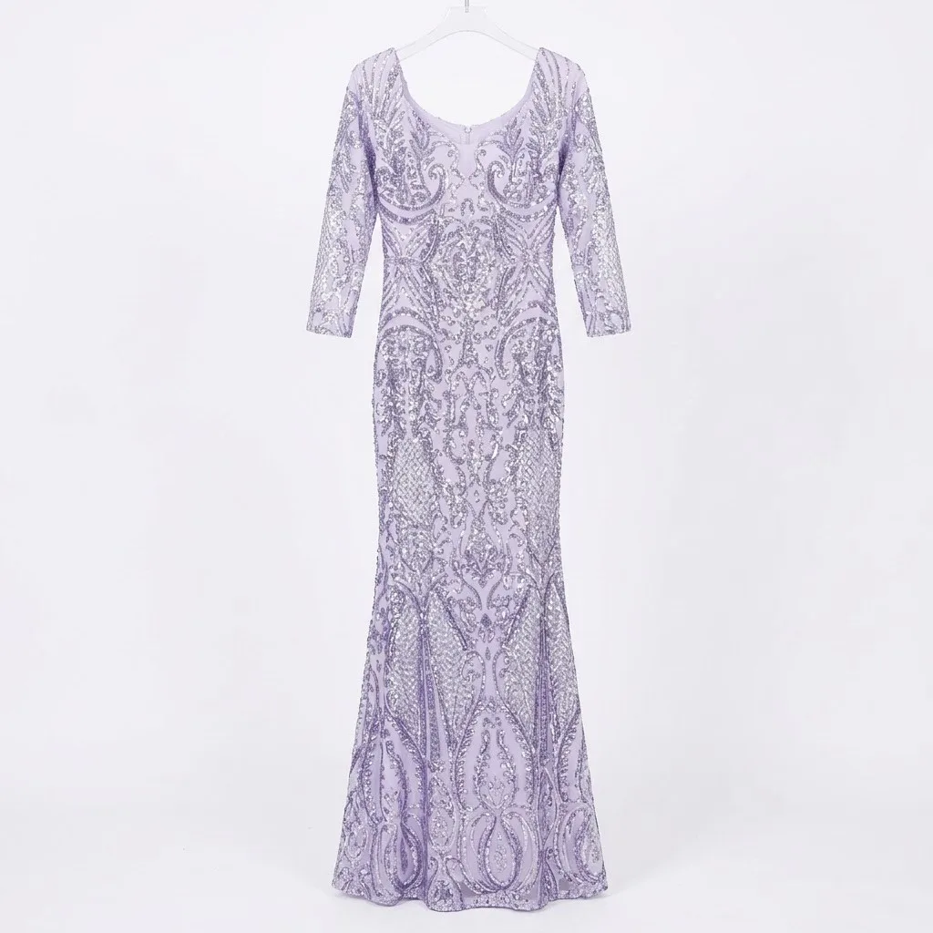 Fancy Vestido Lila/Lentejuela Talla L