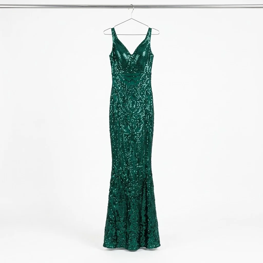 Fancy Vestido Verde Esmeralda Talla Xs
