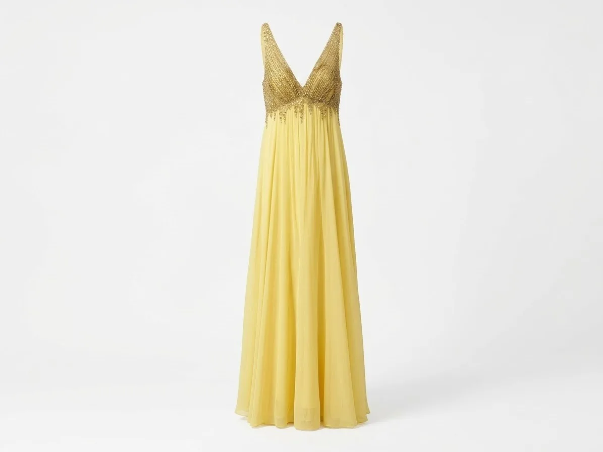 Happy Joe's Vestido Amarillo/ Piedreria Talla S