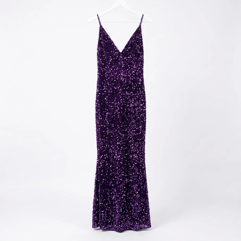 Happy Joe's Vestido Morado/Lentejuela Talla L