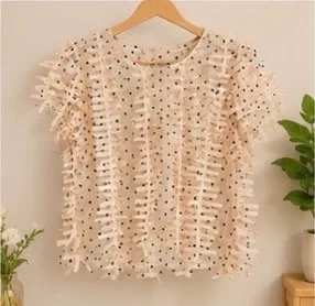 Lulu White Color Rosa/Punto Negros Talla M
