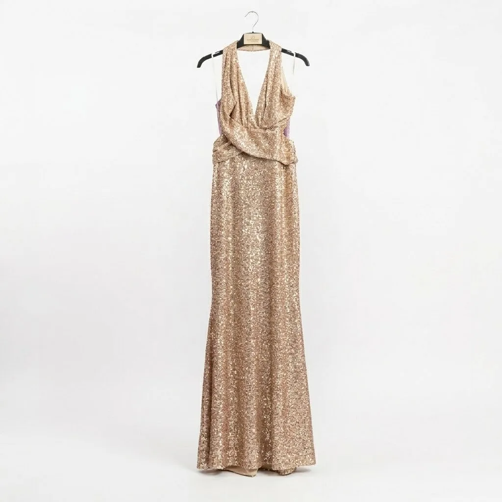 Luxxel Vestido Dorado/Lentejuela Talla L