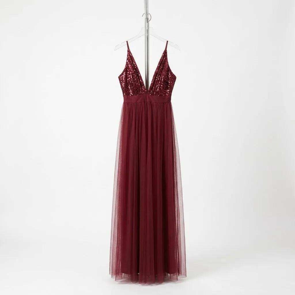 Luxxel Vestido Vino Talla M