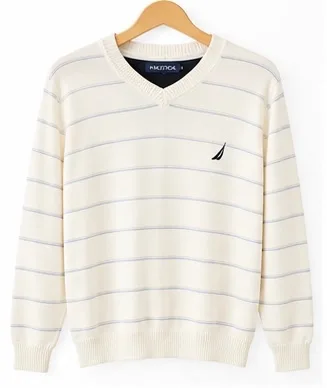 Náutica Color Blanco Franjas Azul/Gris Talla M