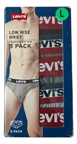 Paquete de 5 Trusas de Tiro Bajo (Low Rise Brief) Talla Xl