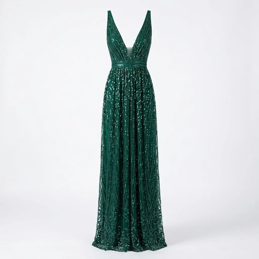 Ricarica Vestido Verde Esmeralda Talla L