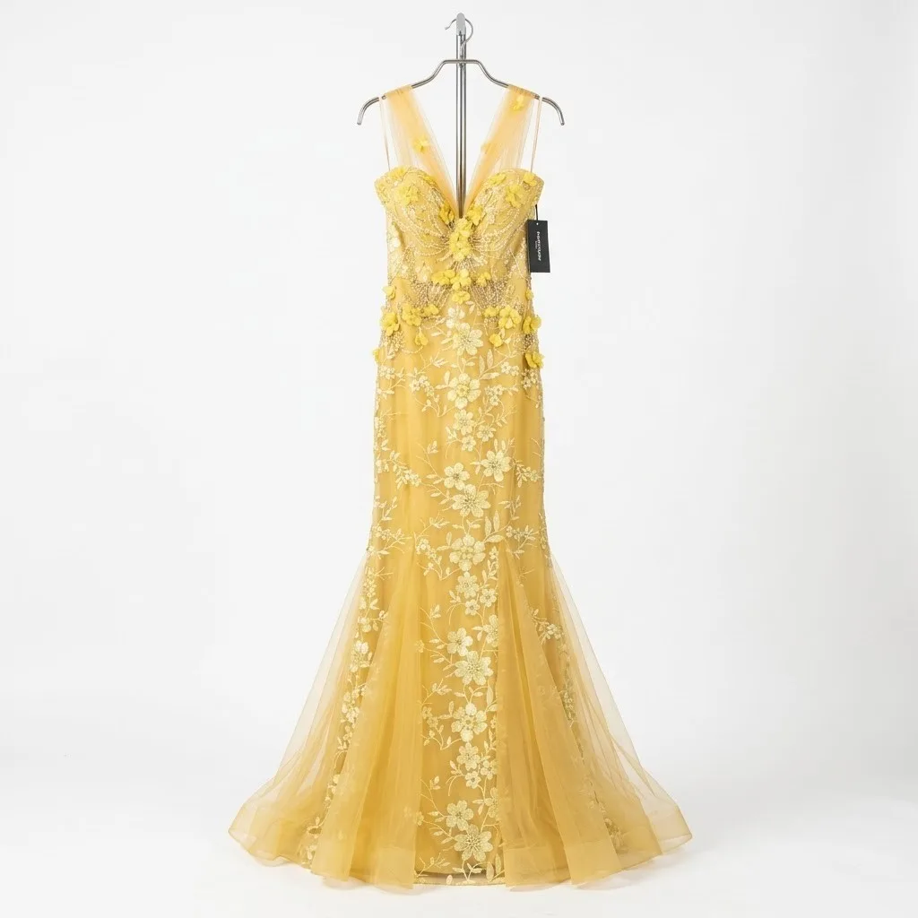 Rosemore Vestido Amarillo Oro Talla M