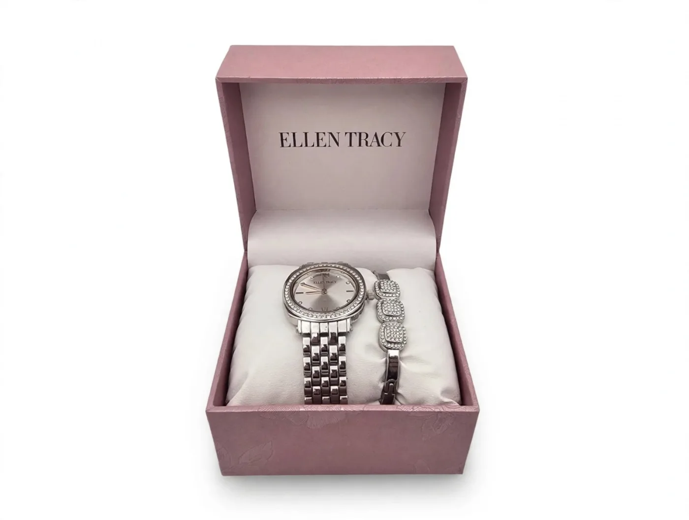 Set Reloj con Pulsera Plateado