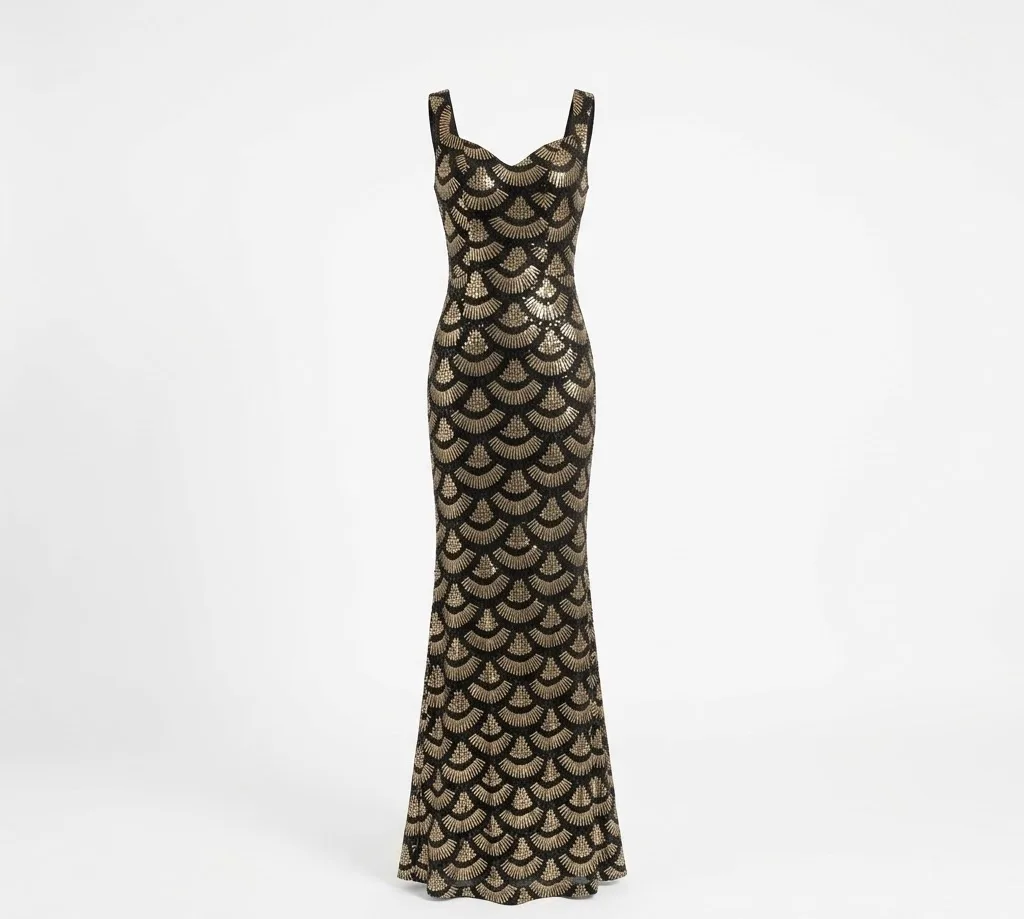 Vestido Negro con Dorado (Ricarica) Talla S