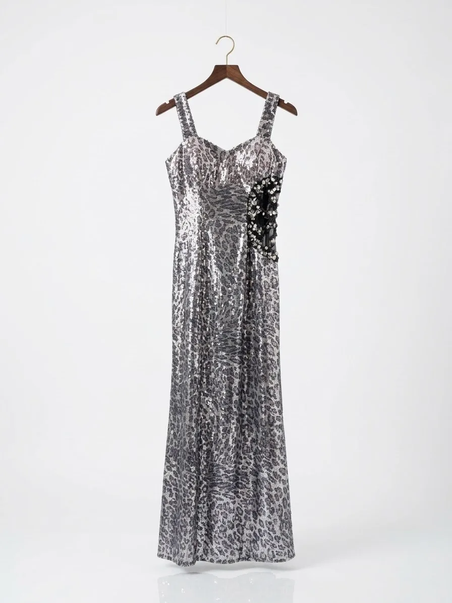 Vestido Negro con Gris (Ligera Couture) Talla 12