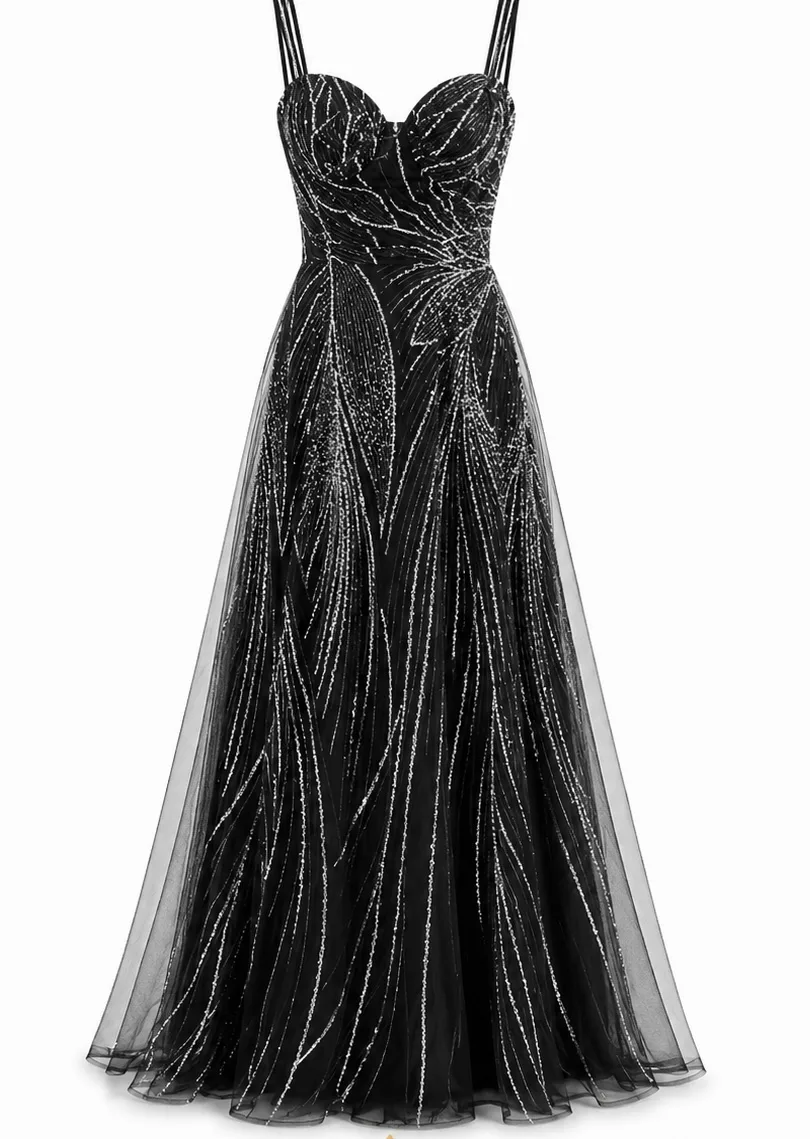 Vestido Negro con Plata (Fancy Dresses) Talla L