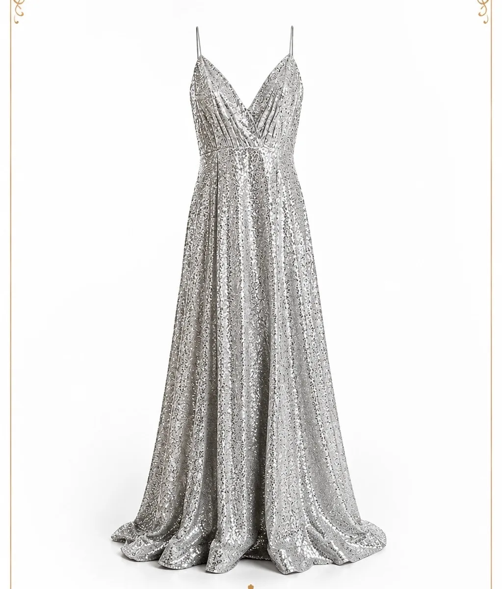 Vestido Plata con Brillo(Ricarica) Talla S