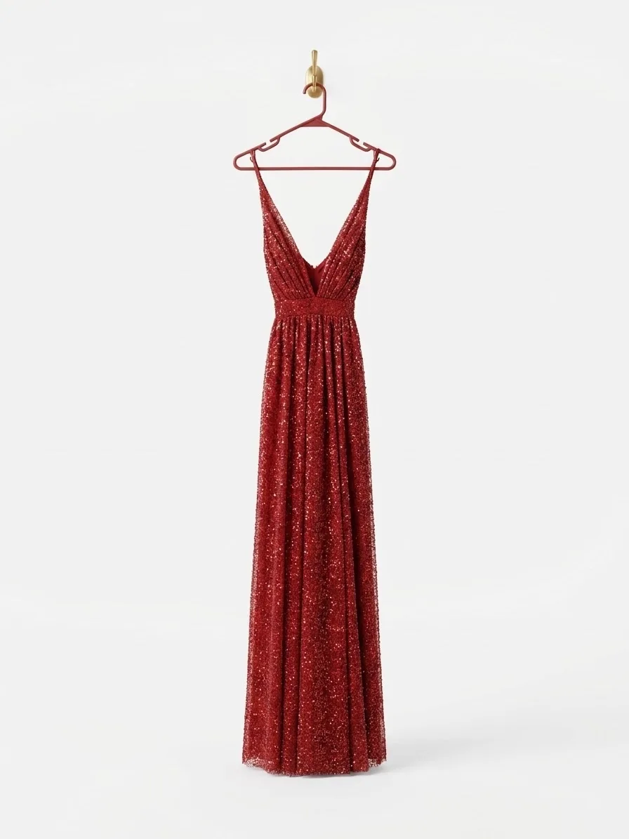 Vestido Rojo con Brillo(Ricarica) Talla M