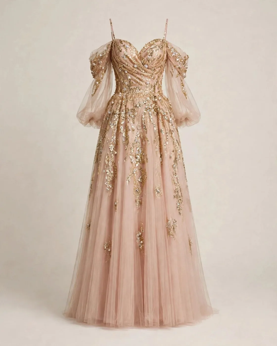 Vestido Rosa con Dorado Fiorella's