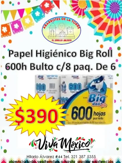 Aprobecha nuestra oferta en bulto de higiénico 600 hojas con 8 paquetes de 6 rollos
