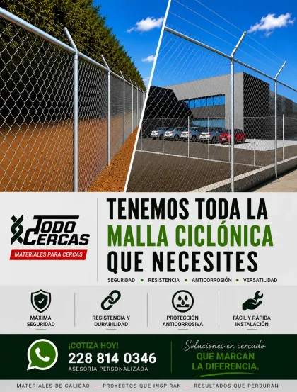 Malla Ciclónica Galvanizada — MALLAS Y CERCAS TODO CERCAS en XALAPA
