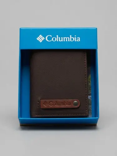Cartera plegable Columbia original para hombre, color marrón oscuro (Dark Brown)