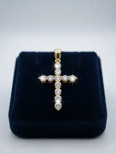 DIJE de cruz de chapa de oro