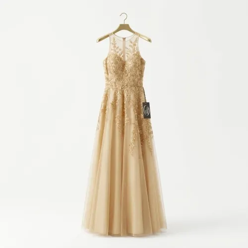 HAPPY JOE'S VESTIDO DORADO CON PIEDRERIA TALLA S