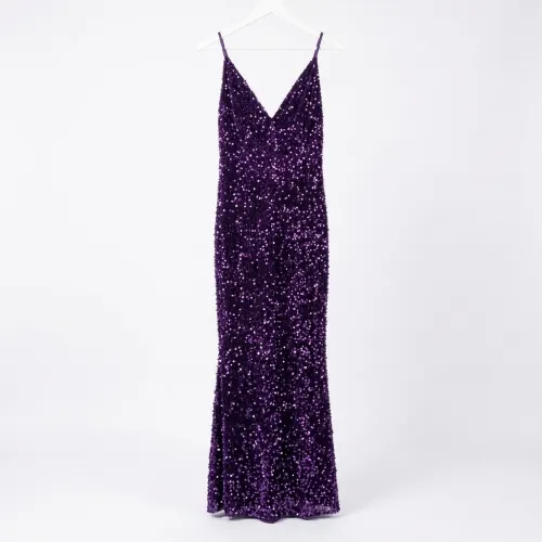 HAPPY JOE'S VESTIDO MORADO/LENTEJUELA TALLA L