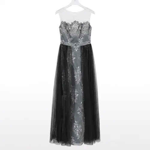 MANIJU VESTIDO NEGRO/PLATA TALLA L