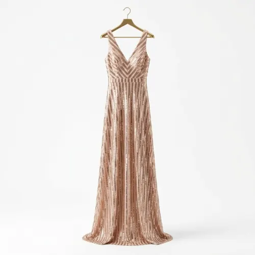 MANIJU VESTIDO ORO ROSADO TALLA S