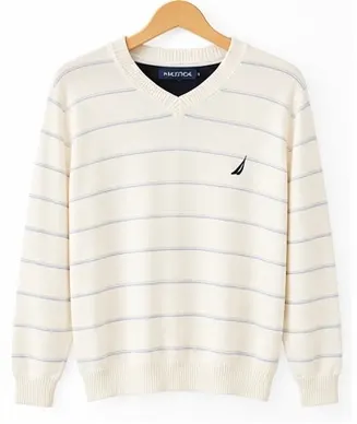 NÁUTICA Color Blanco franjas azul/gris Talla M