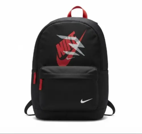 Nike mochila negra con logo color rojo