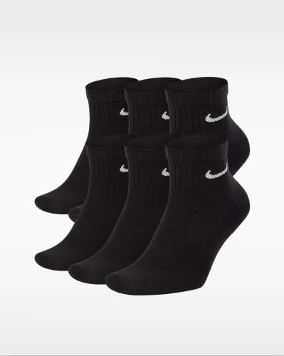 Paquete 6 calcetines Nike negro M