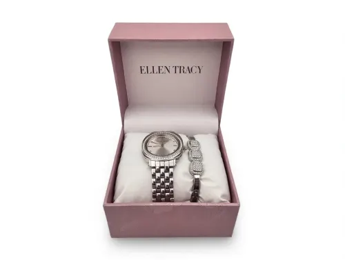 Set reloj con pulsera plateado