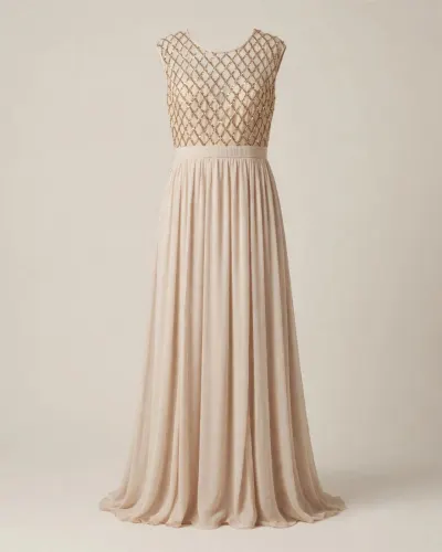 Vestido Maniju Rosa con brillo