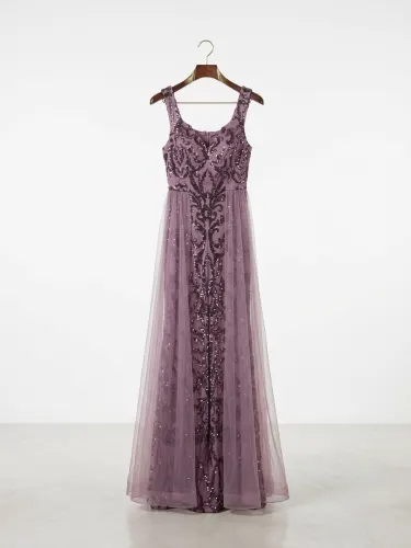 Vestido morado (granzellas) talla m