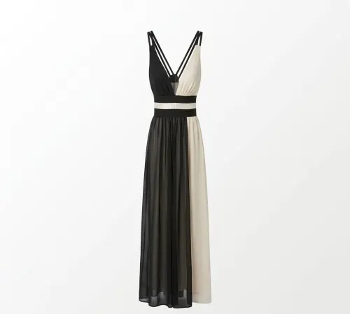 Vestido negro y crema Talla S