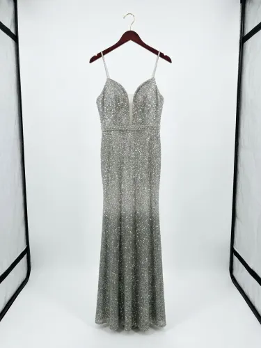 Vestido plateado (happy joes) talla 10