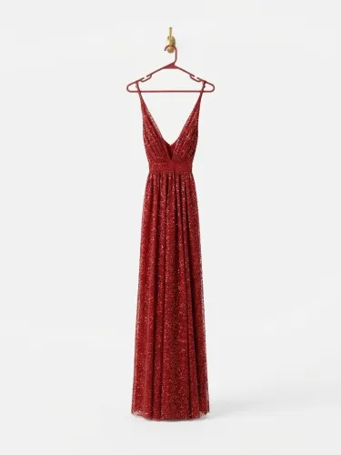 Vestido rojo con brillo(Ricarica) talla M