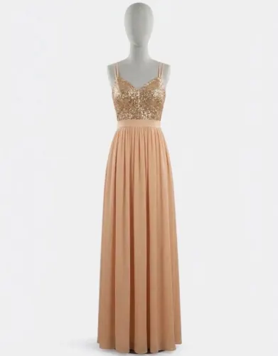 Vestido rose gold (luxxel) talla L
