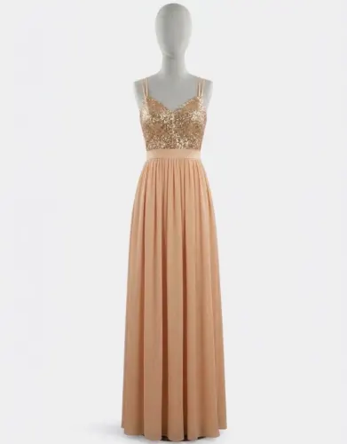Vestido rose gold (luxxel) talla S