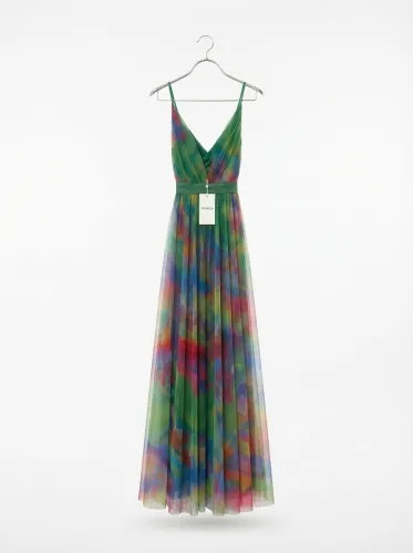 Vestido verde multi (maniju) talla S