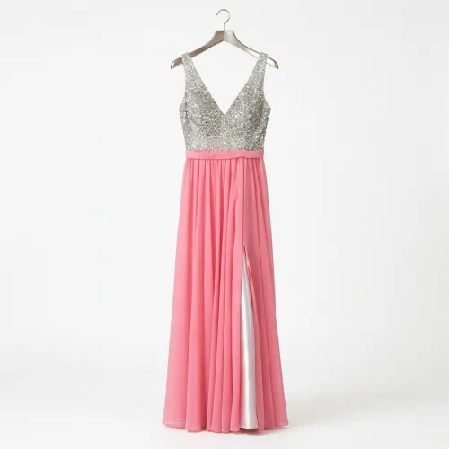 WUITHE VESTIDO ROSA/PLATA TALLA M