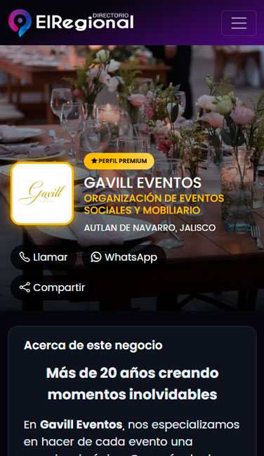 Ejemplo de perfil Premium
