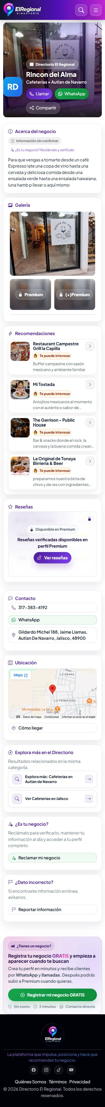 Vista del Perfil Gratuito