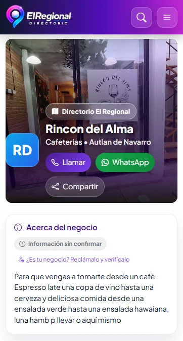 Ejemplo de Perfil Gratuito de Directorio El Regional